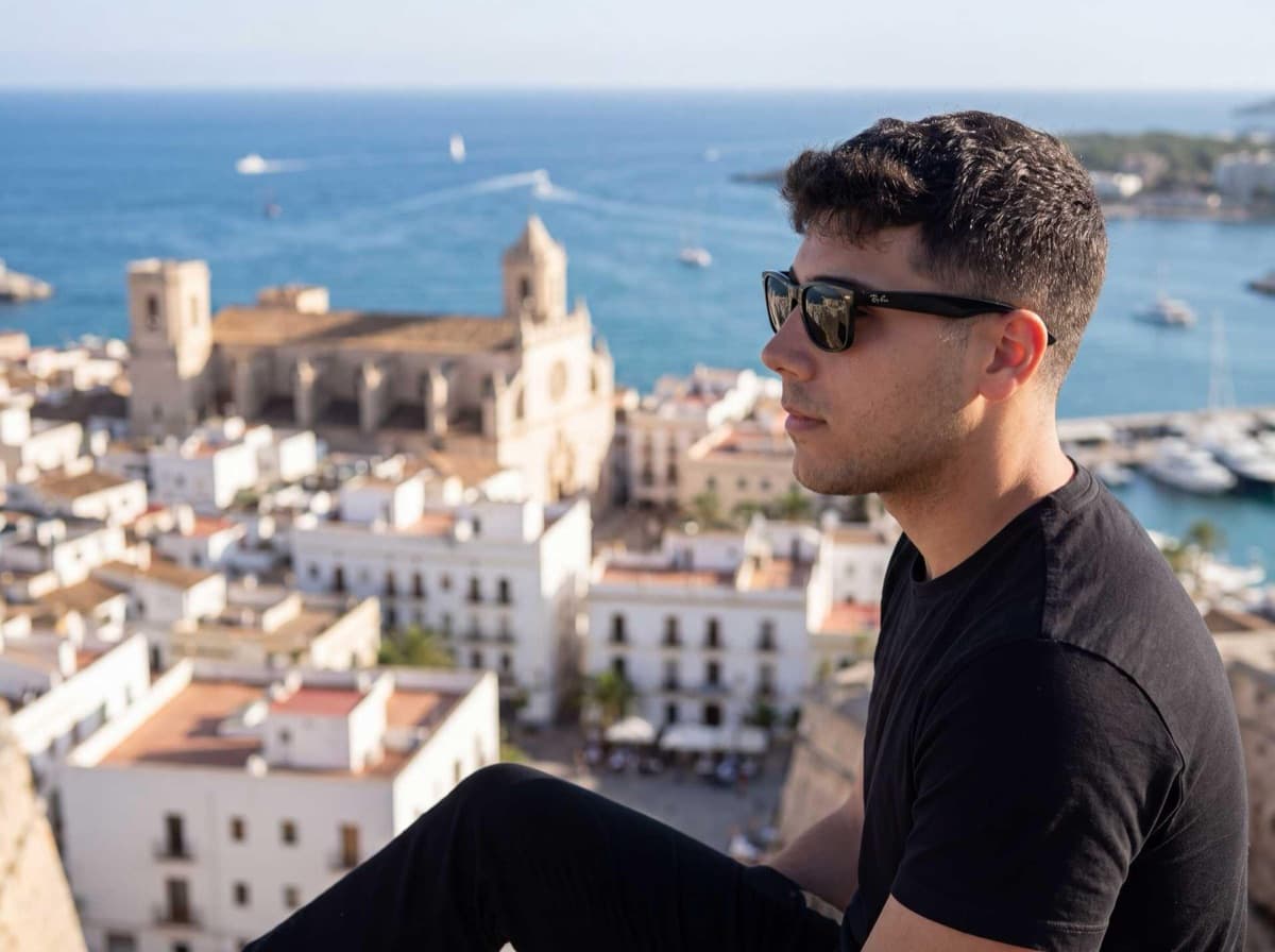 Angelo Gonzalez overlooking the coast at sunset